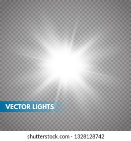 Glowing light effect on transparent background.Vector illustration EPS10 

