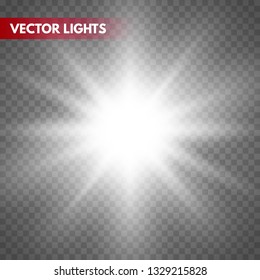 Glowing light effect on transparent background.Vector illustration EPS10 

