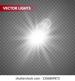Glowing light effect on transparent background.Vector illustration EPS10 