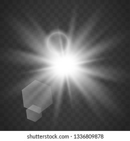Glowing light effect on transparent background.Vector illustration EPS10 