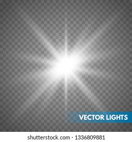 Glowing light effect on transparent background.Vector illustration EPS10 