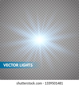 Glowing light effect on transparent background.Vector illustration EPS10 