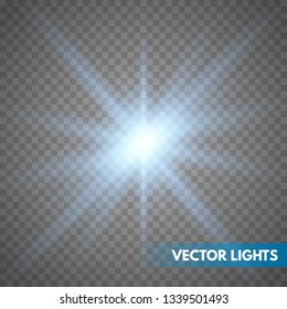 Glowing light effect on transparent background.Vector illustration EPS10 
