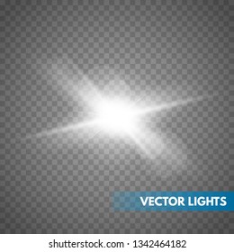 Glowing light effect on transparent background.Vector illustration EPS10 ..