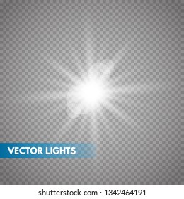 Glowing light effect on transparent background.Vector illustration EPS10 ..