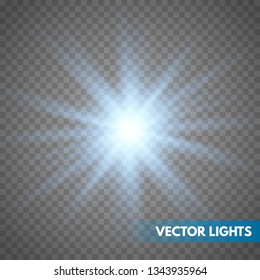 Glowing light effect on transparent background.Vector illustration EPS10 