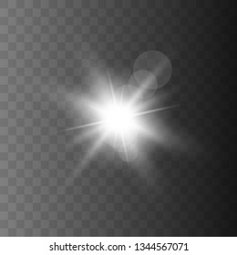 Glowing light effect on transparent background.Vector illustration EPS10 ..