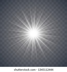 Glowing light effect on transparent background.Vector illustration EPS10 