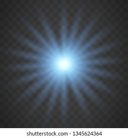 Glowing light effect on transparent background.Vector illustration EPS10 