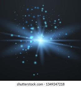 Glowing light effect on transparent background.Vector illustration EPS10..