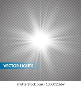 Glowing light effect on transparent background.Vector illustration EPS10 