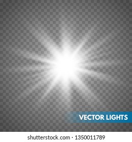 Glowing light effect on transparent background.Vector illustration EPS10 