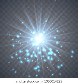 Glowing light effect on transparent background.Vector illustration EPS10..