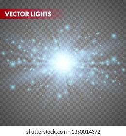 Glowing light effect on transparent background.Vector illustration EPS10..