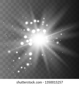 Glowing light effect on transparent background.Vector illustration EPS10..