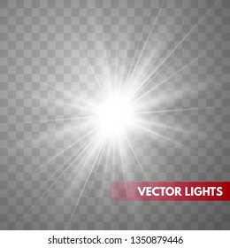 Glowing light effect on transparent background.Vector illustration EPS10..