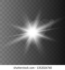 Glowing light effect on transparent background.Vector illustration EPS10..