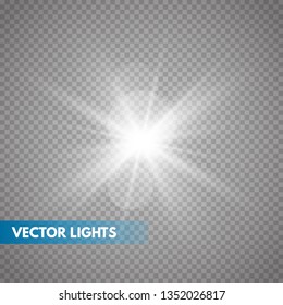 Glowing light effect on transparent background.Vector illustration EPS10..