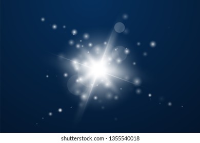 Glowing light effect on transparent background.Vector illustration EPS10..