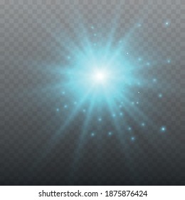 Glowing light effect on transparent background. Vector illustration EPS10.
