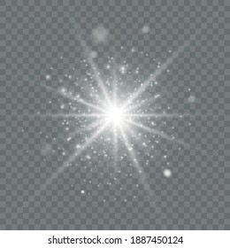 Efecto luminoso sobre el fondo transparente. Ilustración del vector EPS10.