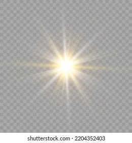 Glowing light effect on transparent background. EPS10 vector illustration.