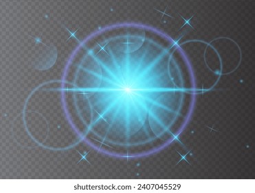efecto luminoso brillante sobre el vector de fondo transparente
