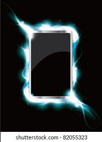 Glowing Light Effect Smart Cell Phone Mockup. EPS10