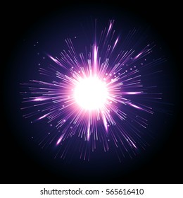Glowing Light Effect Sparkle Background. Magic Glow Sparkling Texture. Magical Stardust Sparkles Of Light Effect In The Explosion On A Black Background. Vector Illustration