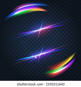Colección de elementos de diseño brillante de efecto luminoso brillante