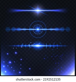 Glowing light effect sparkling design element collection