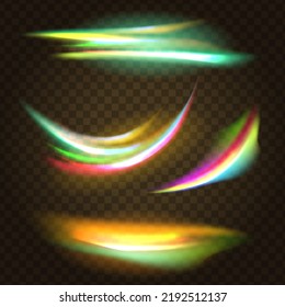 Glowing light effect sparkling design element collection