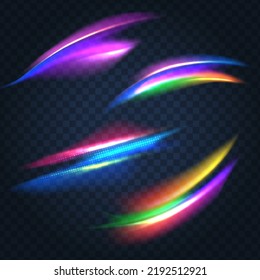 Glowing light effect sparkling design element collection
