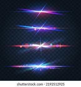 Glowing light effect sparkling design element collection