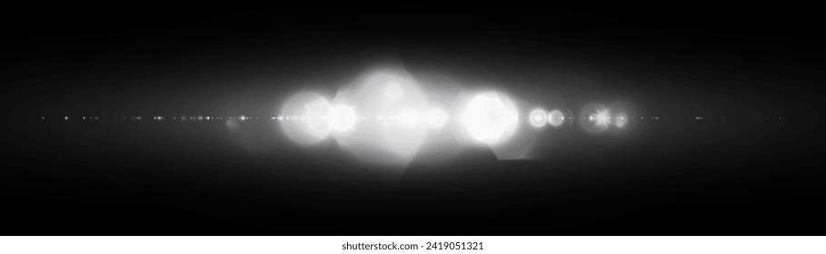Glowing light effect. Sparkling highlights of a bright flash with a bright flickering shimmer. Vector illustration.