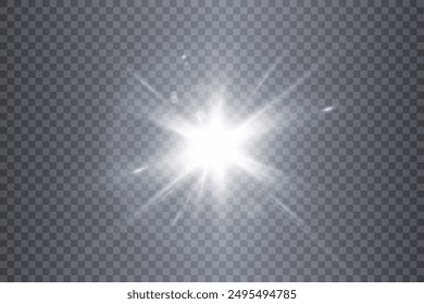 Glowing light effect. Sparkling highlights of a bright flash with a bright flickering shimmer. Vector illustration.	
