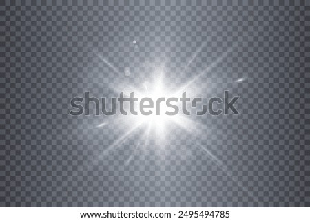 Glowing light effect. Sparkling highlights of a bright flash with a bright flickering shimmer. Vector illustration.	
