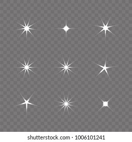 Glowing light effect star. Sparkle lights vector