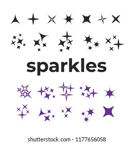 Glowing light effect star. Sparkle lights vector