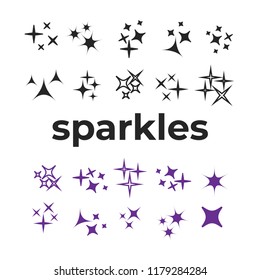 Glowing light effect star. Sparkle lights vector
