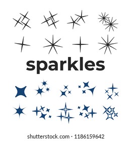 Glowing light effect star. Sparkle lights vector