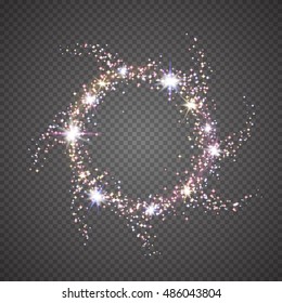 Glowing light effect. Transparent stars, lightning flare.Vector illustration