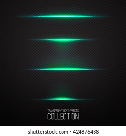 Glowing light effects collection isolated on transparent. Optical flare objects . 
Vector collection of abstract flashes . 