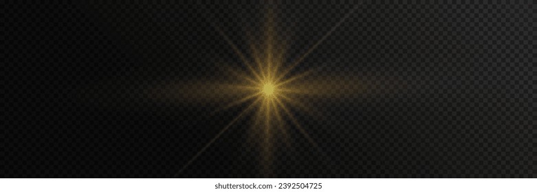 The glowing light exploded. Bright Star. Transparent shine, light with reflections.