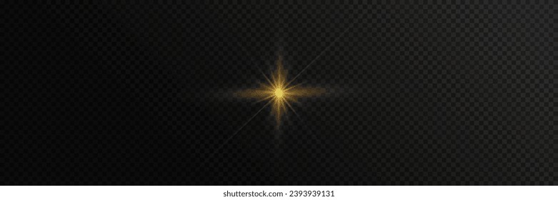 La brillante luz explotó. Estrella brillante. Brillo transparente, luz con reflexiones.