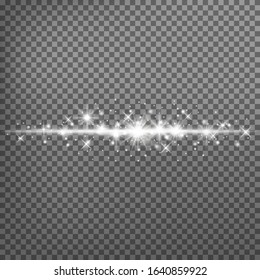 glowing light explodes on a transparent background. Sparkling magical dust particles. Bright Star.  Vector illustration. Eps 10.