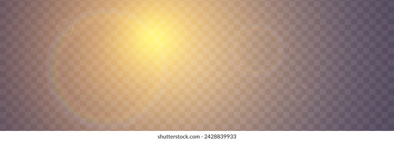 Glowing light and glare effect. On a transparent background.