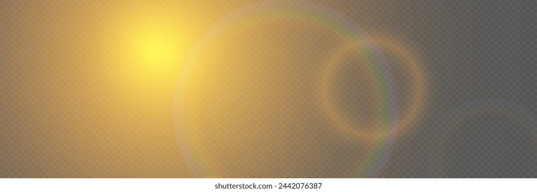Glowing light and glare effect. On a transparent background.