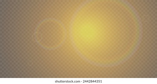 Glowing light and glare effect. On a transparent background.