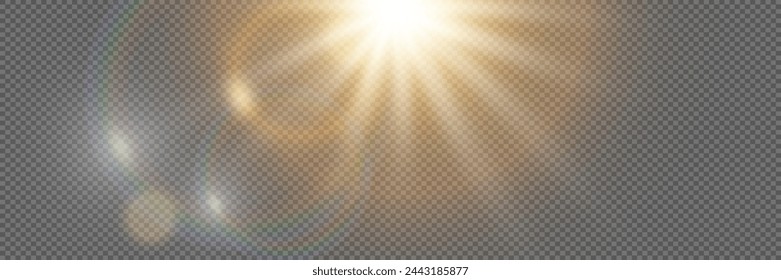 Glowing light and glare effect. On a transparent background.